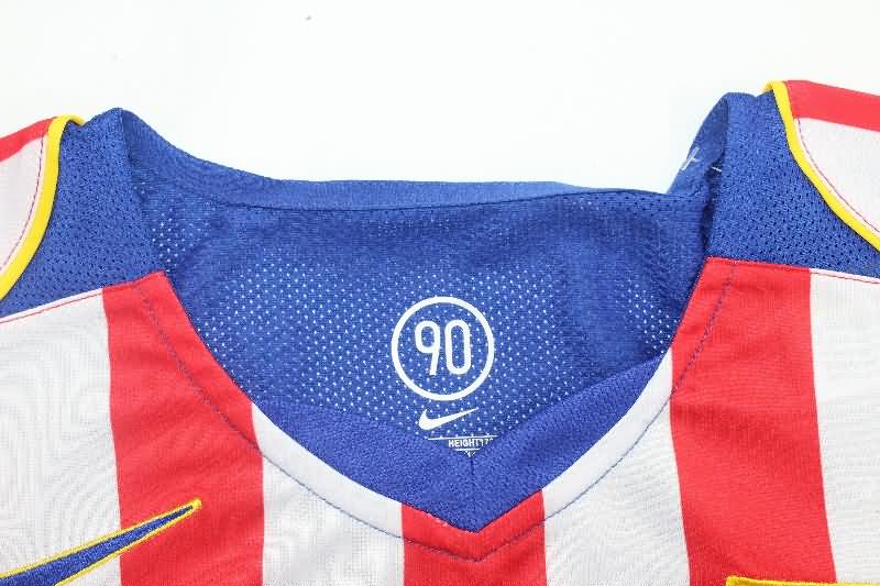 AAA(Thailand) Atletico Madrid 2004/05 Home Long Sleeve Retro Soccer Jersey