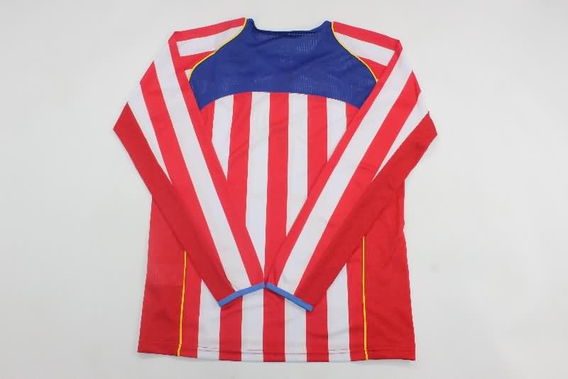 AAA(Thailand) Atletico Madrid 2004/05 Home Long Sleeve Retro Soccer Jersey