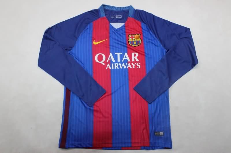 AAA(Thailand) Barcelona 2017/18 Home Long Sleeve Retro Soccer Jersey