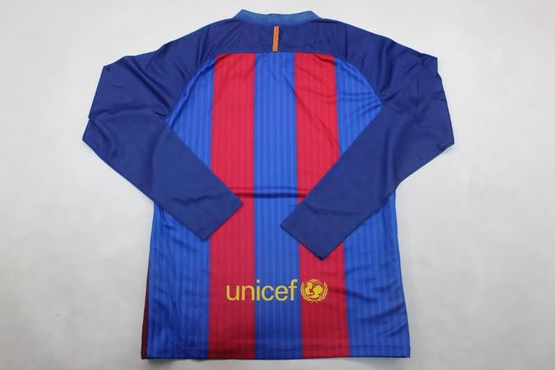 AAA(Thailand) Barcelona 2017/18 Home Long Sleeve Retro Soccer Jersey