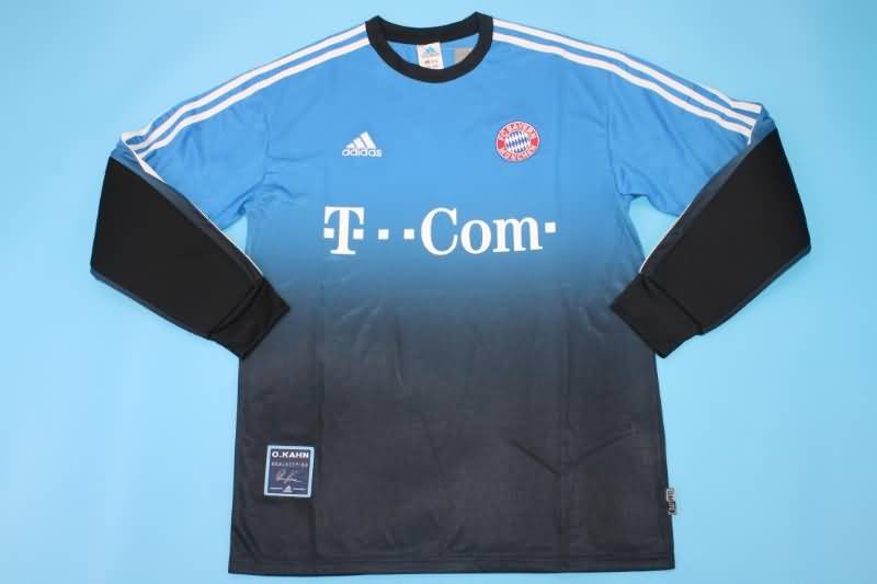 AAA(Thailand) Bayern Munich 2002/03 Goalkeeper Black Blue Long Retro Soccer Jersey