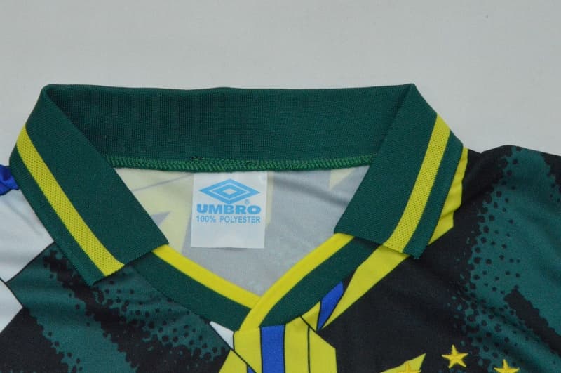 AAA(Thailand) Brazil 1994 Goalkeeper Green Retro Long Soccer Jersey