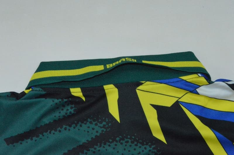 AAA(Thailand) Brazil 1994 Goalkeeper Green Retro Long Soccer Jersey