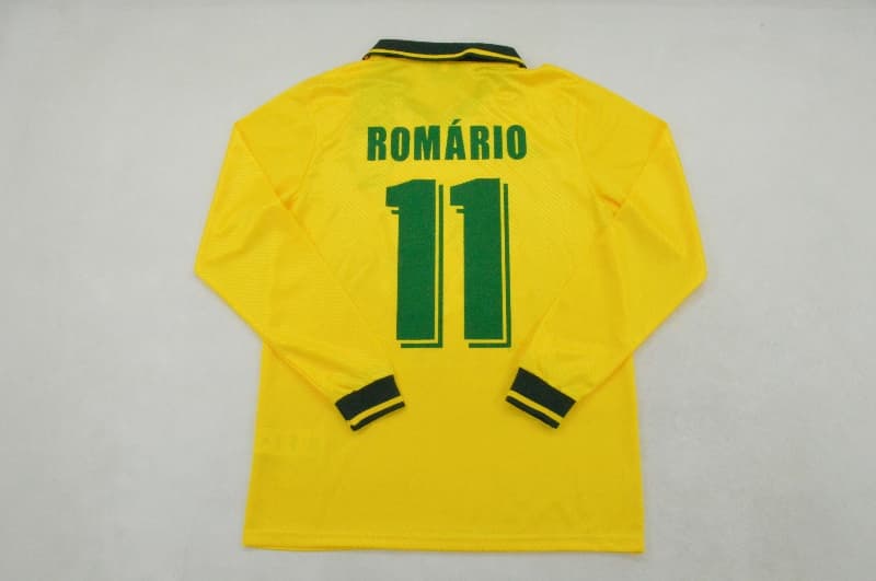 AAA(Thailand) Brazil 1994 Home Retro Long Sleeve Soccer Jersey