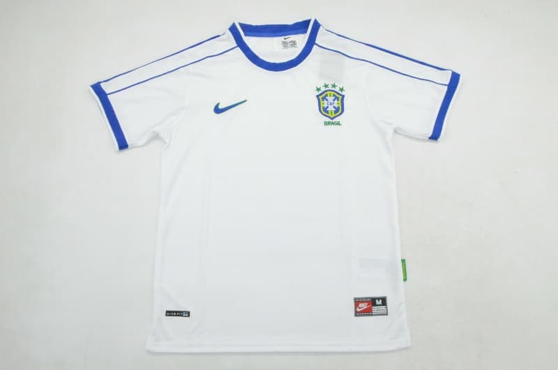 AAA(Thailand) Brazil 1998 Goalkeeper White Retro Soccer Jersey