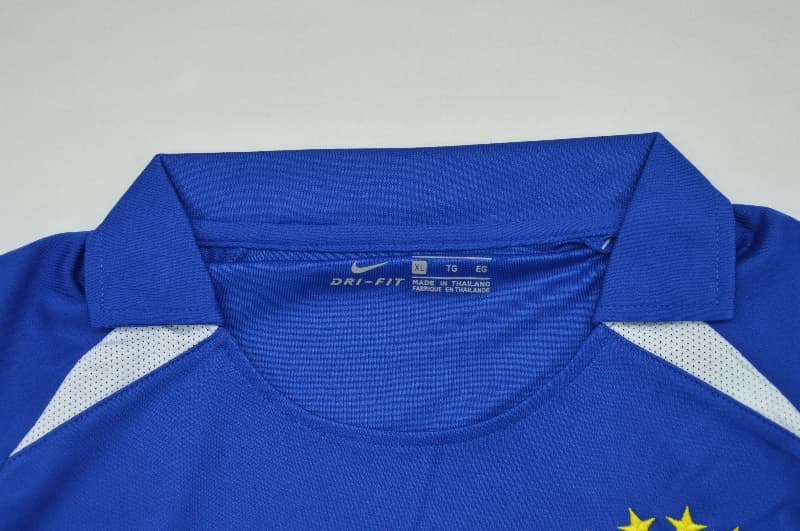 AAA(Thailand) Brazil 2002 Away Long Sleeve Retro Soccer Jersey