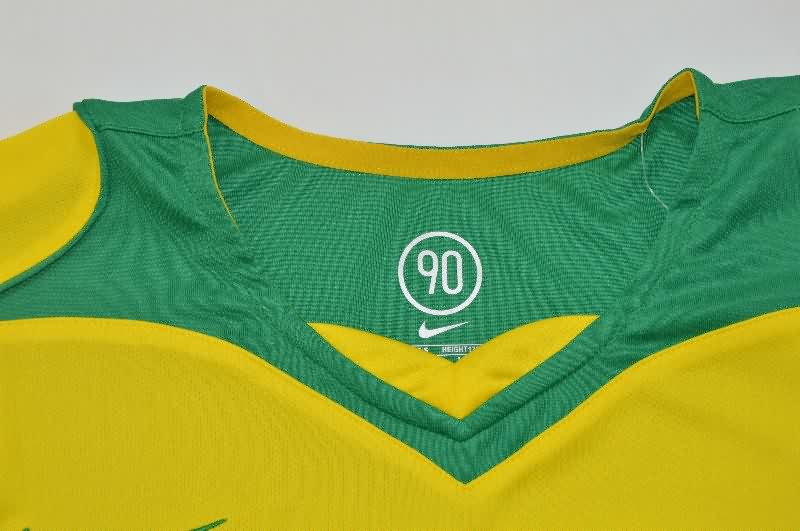 AAA(Thailand) Brazil 2004 Home Retro Long Sleeve Soccer Jersey