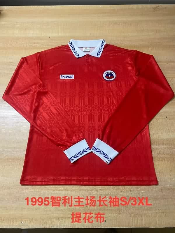 AAA(Thailand) Chile 1995 Home Long Sleeve Retro Soccer Jersey AAA(Thailand) Chile 1995 Home Long Sleeve Retro Soccer Jersey