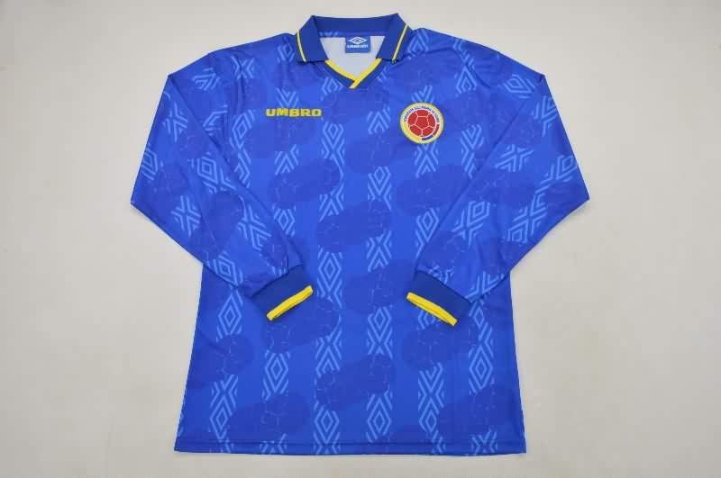 AAA(Thailand) Colombia 1994 Away Long Sleeve Retro Soccer Jersey