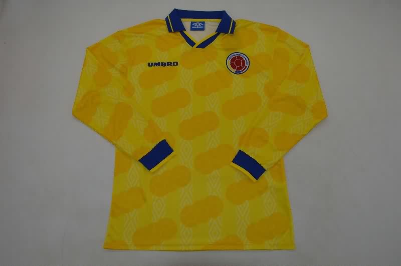AAA(Thailand) Colombia 1994 Home Long Sleeve Retro Soccer Jersey