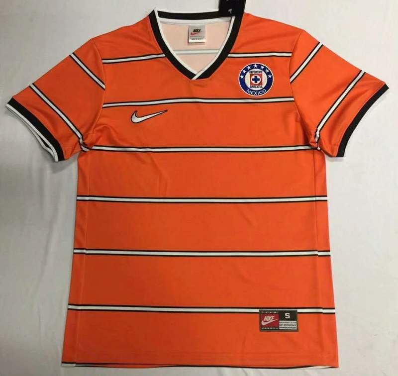 AAA(Thailand) Cruz Azul 1997 Goalkeeper Orange Retro Soccer Jersey
