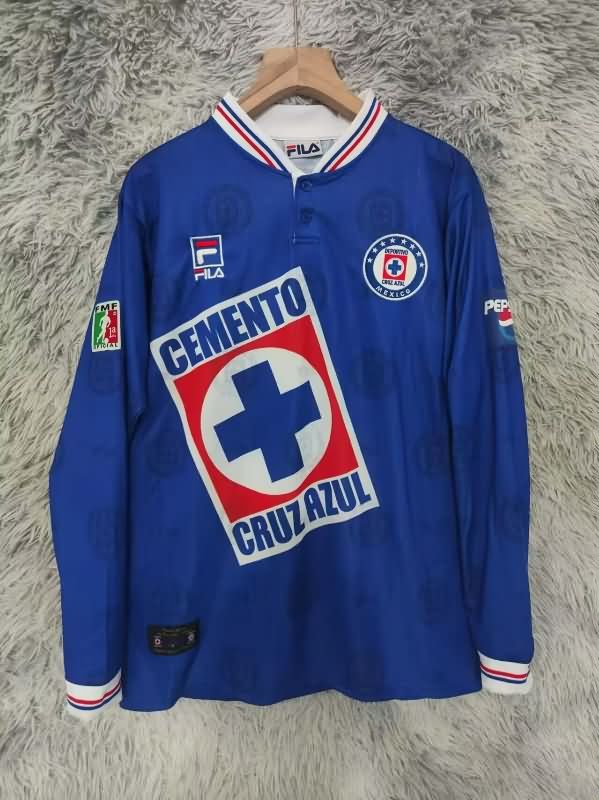 AAA(Thailand) Cruz Azul 1997/98 Home Retro Long Sleeve Soccer Jersey AAA(Thailand) Cruz Azul 1997/98 Home Retro Long Sleeve Soccer Jersey