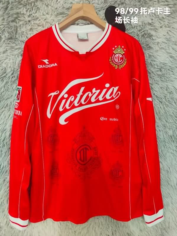 AAA(Thailand) Deportivo Toluca 1998/99 Home Retro Long Sleeve Soccer Jersey AAA(Thailand) Deportivo Toluca 1998/99 Home Retro Long Sleeve Soccer Jersey
