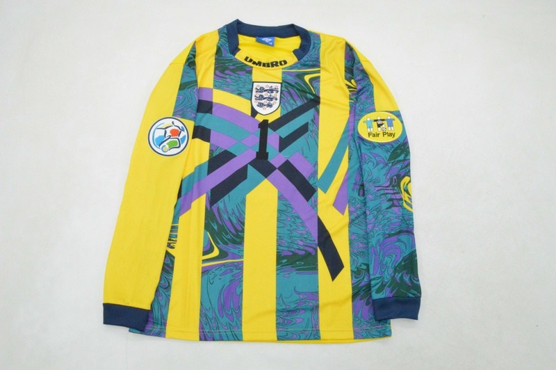 AAA(Thailand) England 1995 Goalkeeper Long Sleeve Retro Soccer Jersey