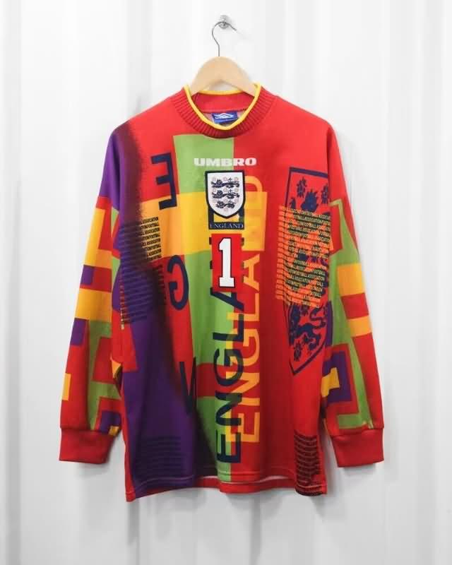 AAA(Thailand) England 1996 Goalkeeper Orange Long Sleeve Retro Soccer Jersey