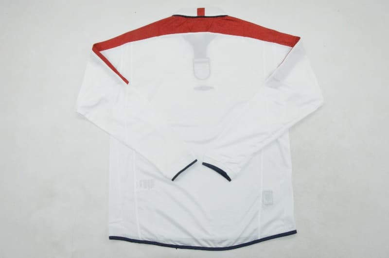 AAA(Thailand) England 2004 Home Long Sleeve Retro Soccer Jersey