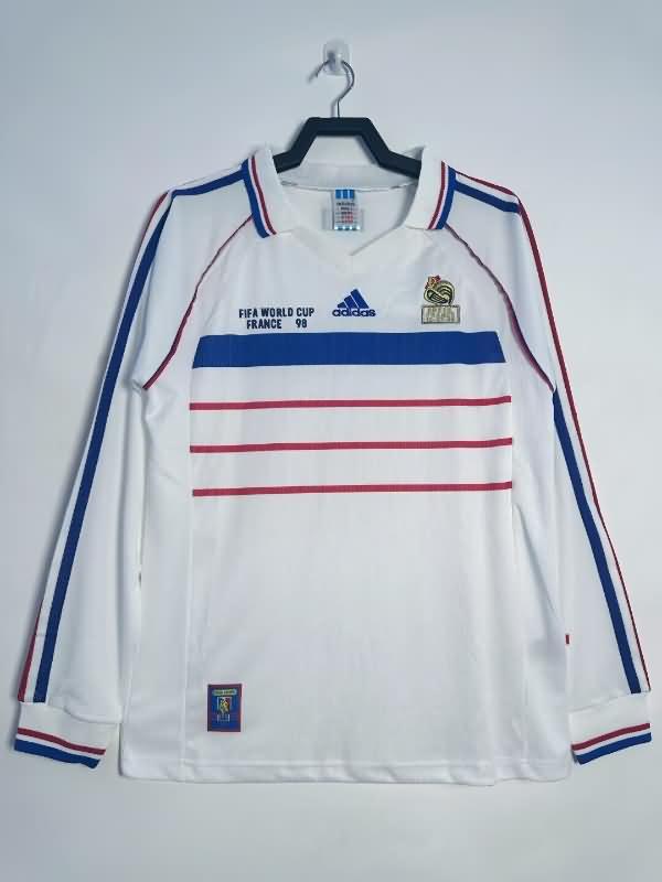 AAA(Thailand) France 1998 Away Long Sleeve Retro Soccer Jersey