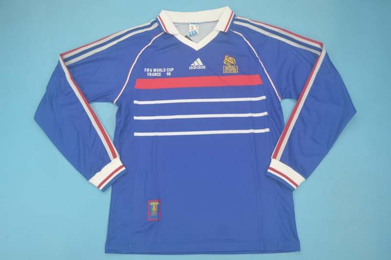 AAA(Thailand) France 1998 Home Retro Soccer Jersey(L/S)