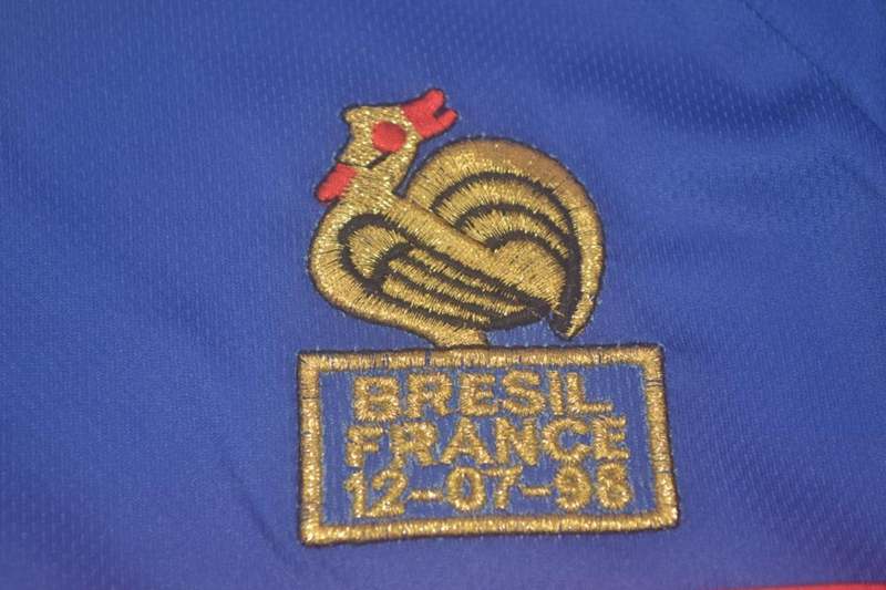 AAA(Thailand) France 1998 Home Retro Soccer Jersey(L/S)