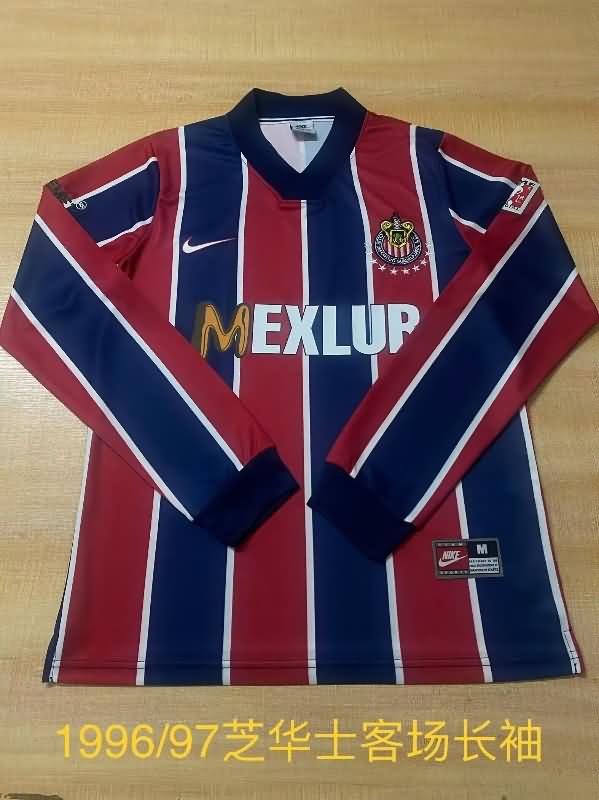 AAA(Thailand) Guadalajara 1996/97 Away Long Sleeve Retro Soccer Jersey