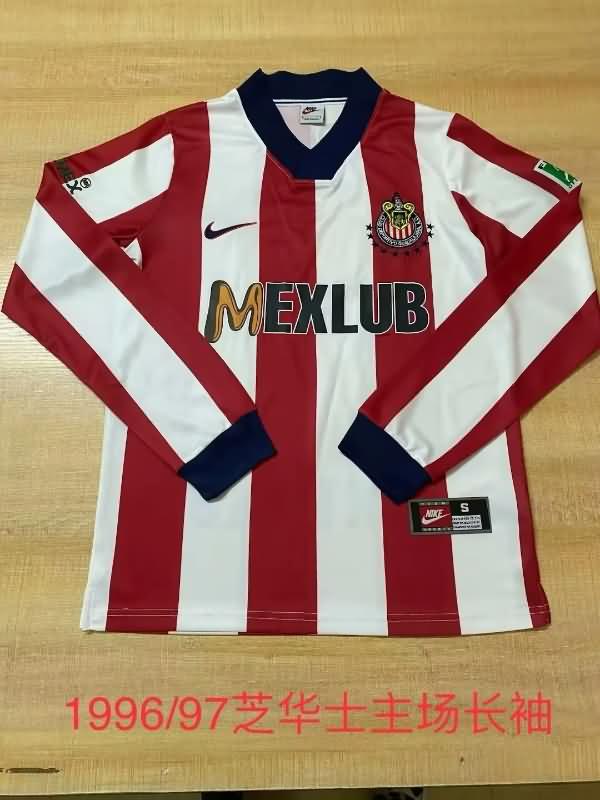 AAA(Thailand) Guadalajara 1996/97 Home Long Sleeve Retro Soccer Jersey