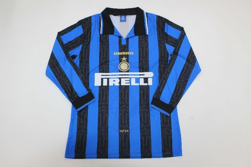 AAA(Thailand) Inter Milan 1996/97 Home Long Sleeve Retro Soccer Jersey AAA(Thailand) Inter Milan 1996/97 Home Long Sleeve Retro Soccer Jersey