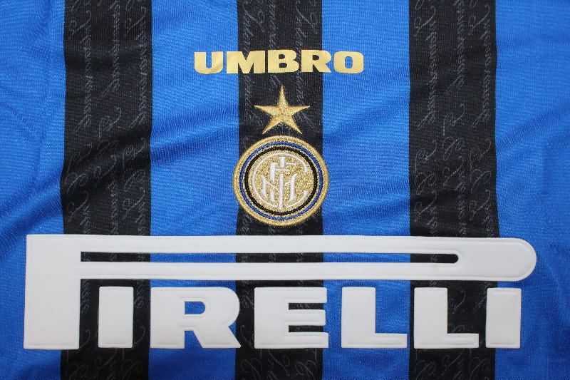 AAA(Thailand) Inter Milan 1996/97 Home Long Sleeve Retro Soccer Jersey