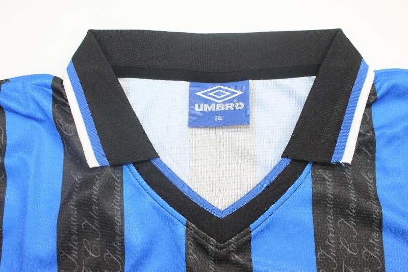 AAA(Thailand) Inter Milan 1997/98 Home Long Sleeve Retro Soccer Jersey