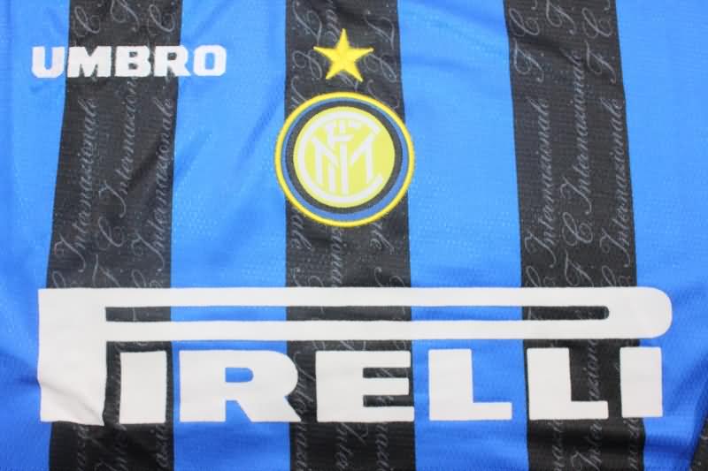 AAA(Thailand) Inter Milan 1997/98 Home Long Sleeve Retro Soccer Jersey