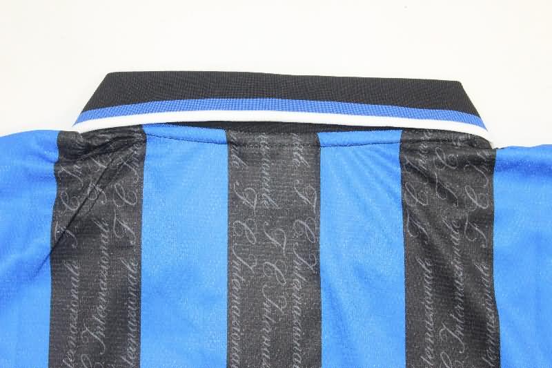 AAA(Thailand) Inter Milan 1997/98 Home Long Sleeve Retro Soccer Jersey