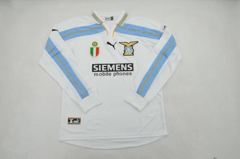 AAA(Thailand) Lazio 2000/01 Away Retro Long Sleeve Soccer Jersey