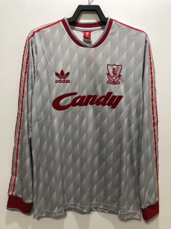 AAA(Thailand) Liverpool 1988/89 Away Long Sleeve Retro Soccer Jersey AAA(Thailand) Liverpool 1988/89 Away Long Sleeve Retro Soccer Jersey