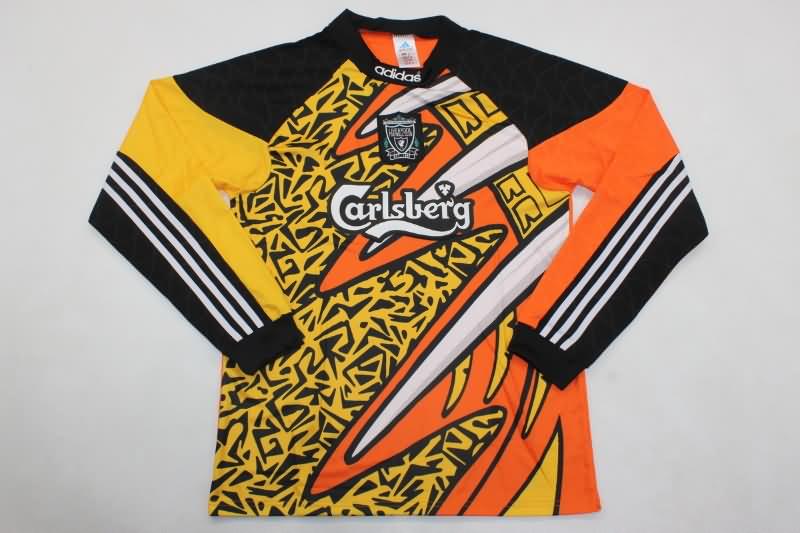 AAA(Thailand) Liverpool 1995/96 Goalkeeper Orange Long Sleeve Retro Soccer Jersey