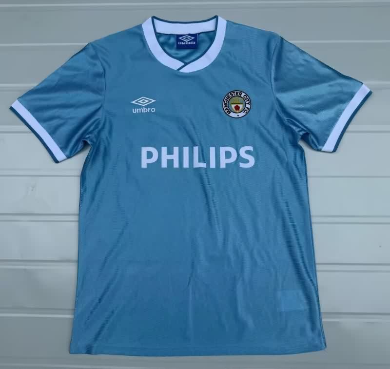 AAA(Thailand) Manchester City 1985/87 Home Retro Soccer Jersey AAA(Thailand) Manchester City 1985/87 Home Retro Soccer Jersey