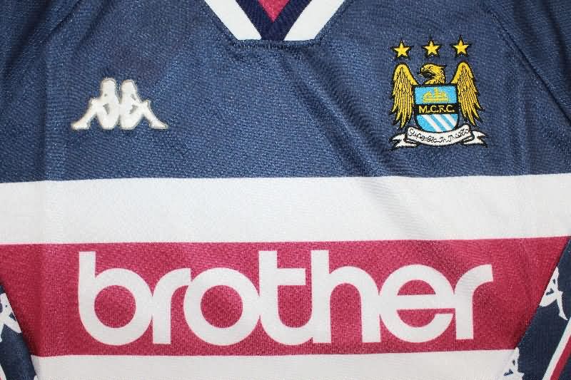 AAA(Thailand) Manchester City 1997/98 Away Long Sleeve Retro Soccer Jersey