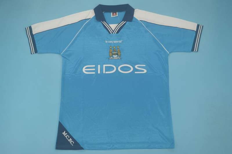 AAA(Thailand) Manchester City 1999/01 Home Retro Soccer Jersey