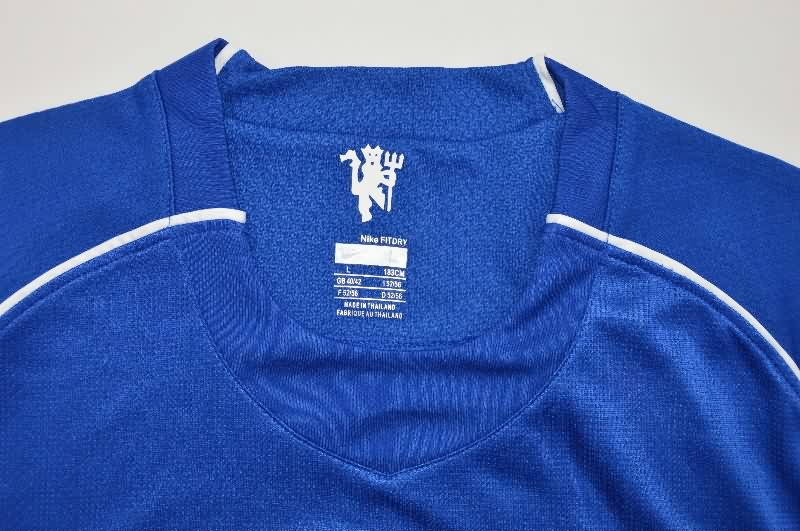 AAA(Thailand) Manchester United 2007/08 Goalkeeper Blue LS Retro Soccer Jersey