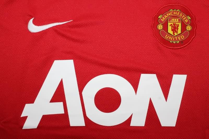 AAA(Thailand) Manchester United 2010/11 Home Long Sleeve Retro Soccer Jersey