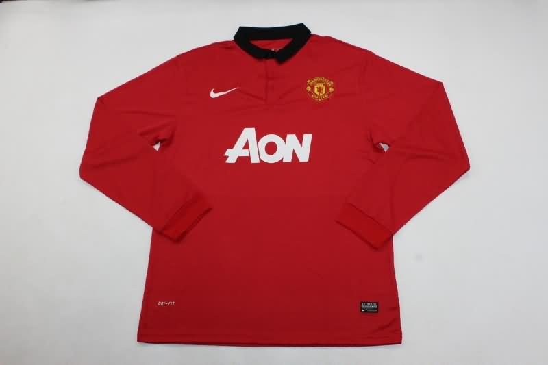 AAA(Thailand) Manchester United 2013/14 Home Long Sleeve Retro Soccer Jersey
