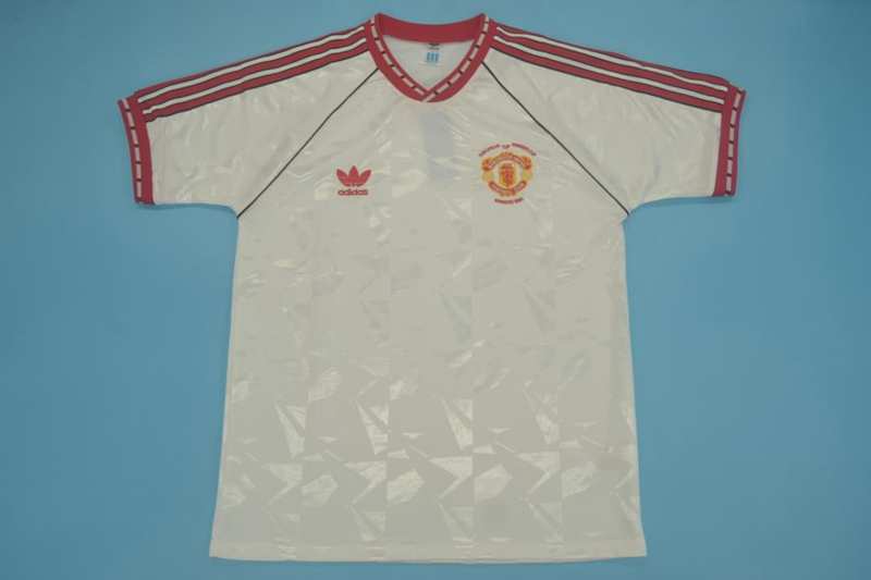 AAA(Thailand) Manchester United 1991 Away White Retro Jersey