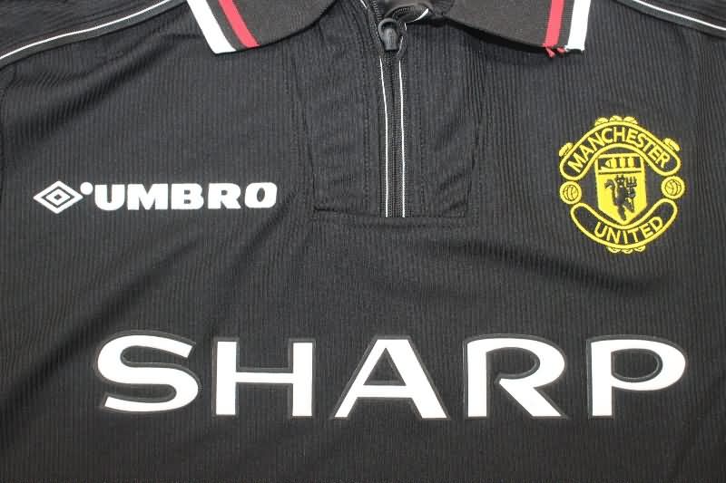 AAA(Thailand) Manchester United 1999 Black Long Sleeve Retro Soccer Jersey