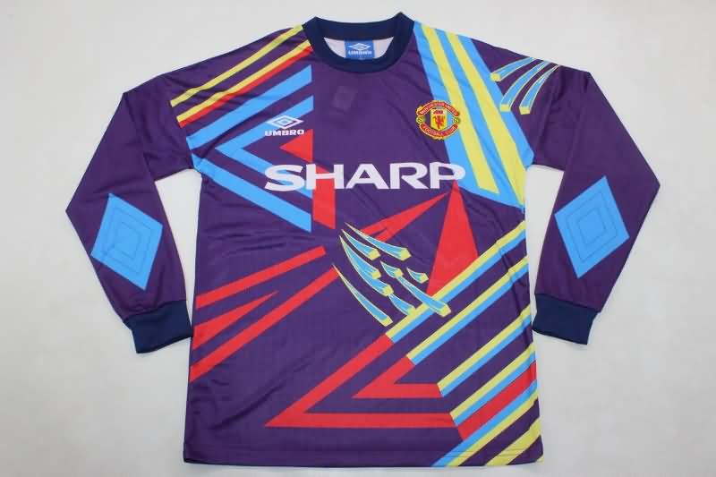 AAA(Thailand) Manchester United 1992/93 GK Purples Long Retro Soccer Jersey