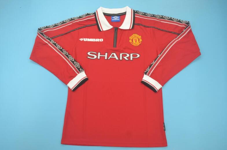 AAA(Thailand) Manchester United 1998/00 Home Retro Jersey(L/S)