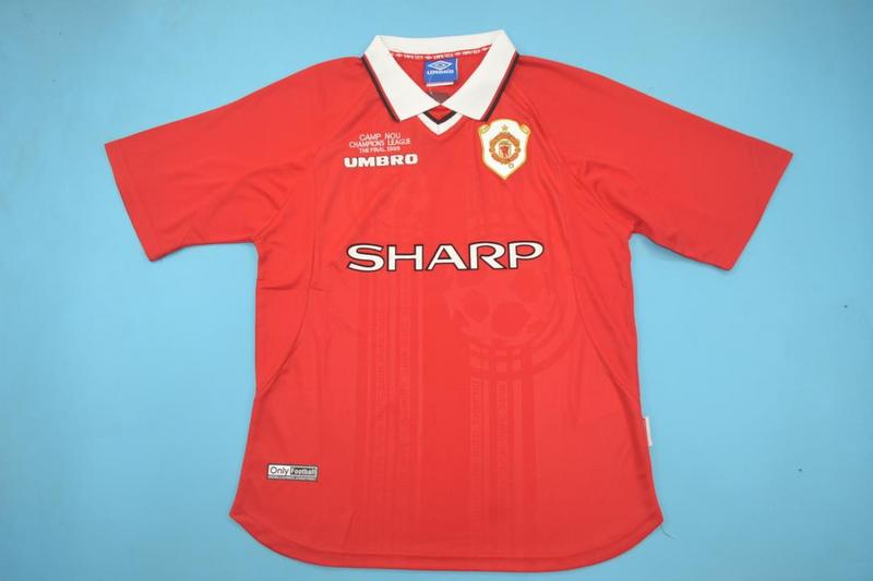 AAA(Thailand) Manchester United 1998/99 Home Retro Soccer Jersey