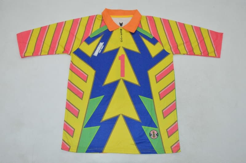 AAA(Thailand) Mexico 1998 Goalkeeper Retro Soccer Jersey