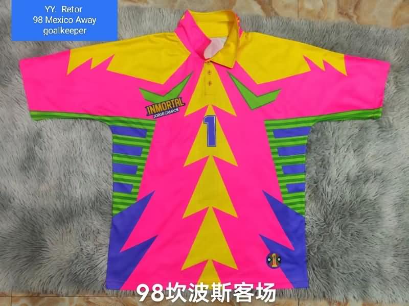 AAA(Thailand) Mexico 1998 Goalkeeper Pink Retro Soccer Jersey