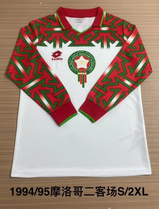AAA(Thailand) Morocco 1994/95 Third Retro Long Sleeve Soccer Jersey AAA(Thailand) Morocco 1994/95 Third Retro Long Sleeve Soccer Jersey