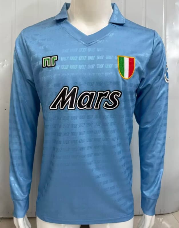AAA(Thailand) Napoli 1990/91 Home Retro Long Sleeve Soccer Jersey AAA(Thailand) Napoli 1990/91 Home Retro Long Sleeve Soccer Jersey