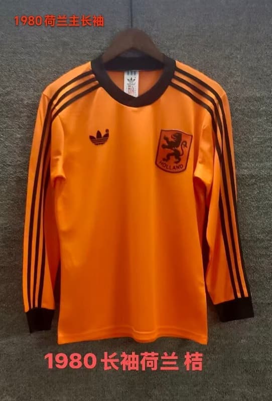 AAA(Thailand) Netherlands 1980 Home Retro Long Sleeve Soccer Jersey AAA(Thailand) Netherlands 1980 Home Retro Long Sleeve Soccer Jersey