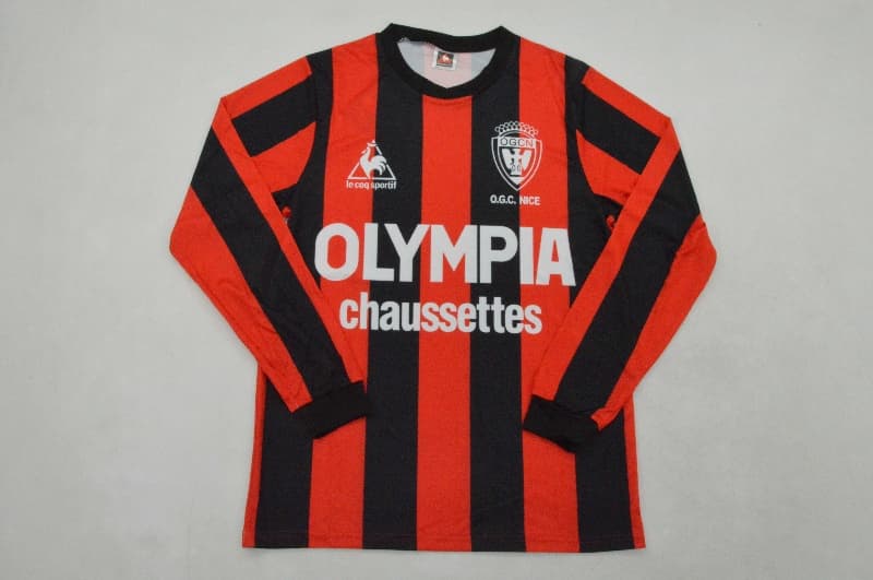 AAA(Thailand) OGC Nice 1977/78 Home Long Sleeve Retro Soccer Jersey